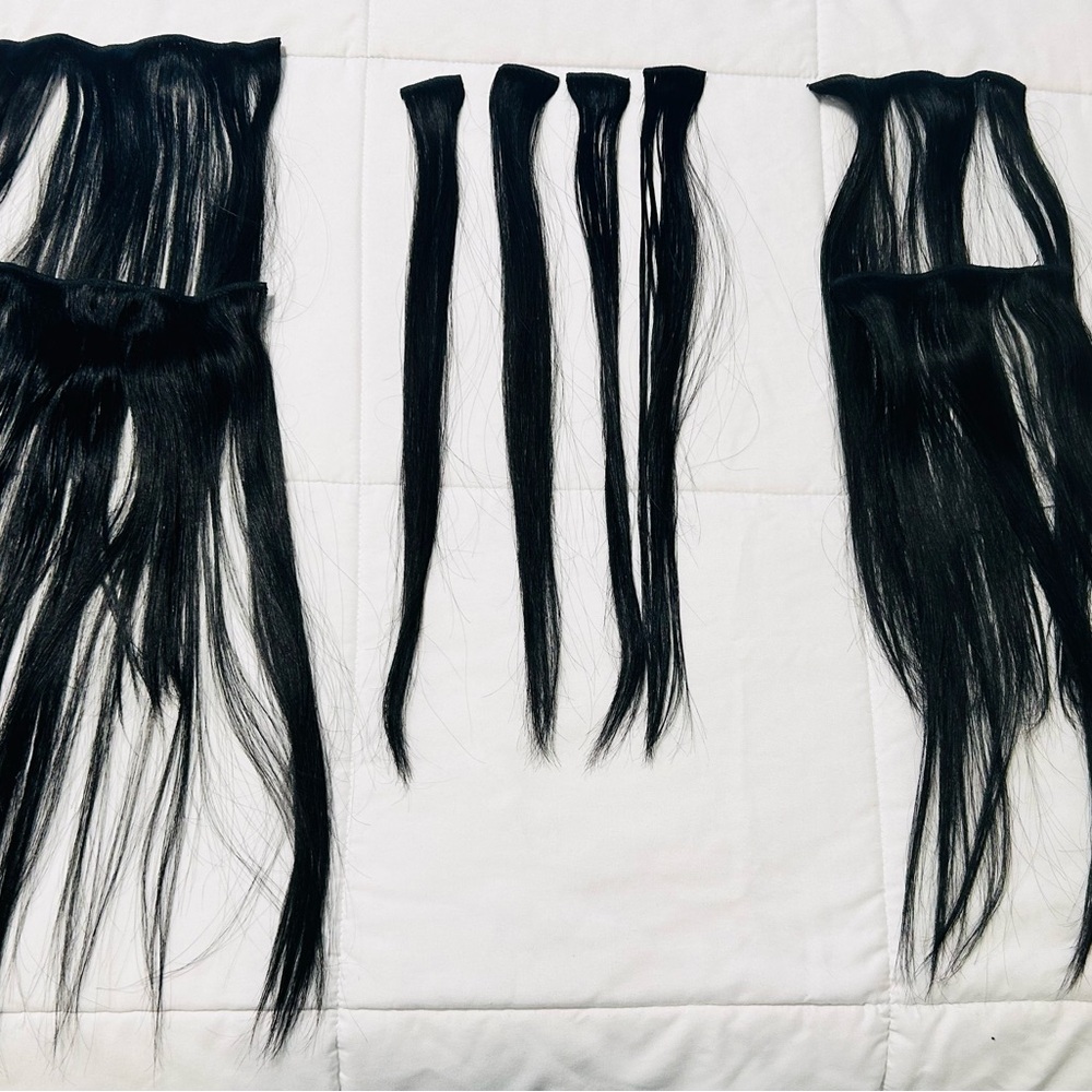 EURONEXT Clip in hair extensions, 100% Remy human hair, 14 inches